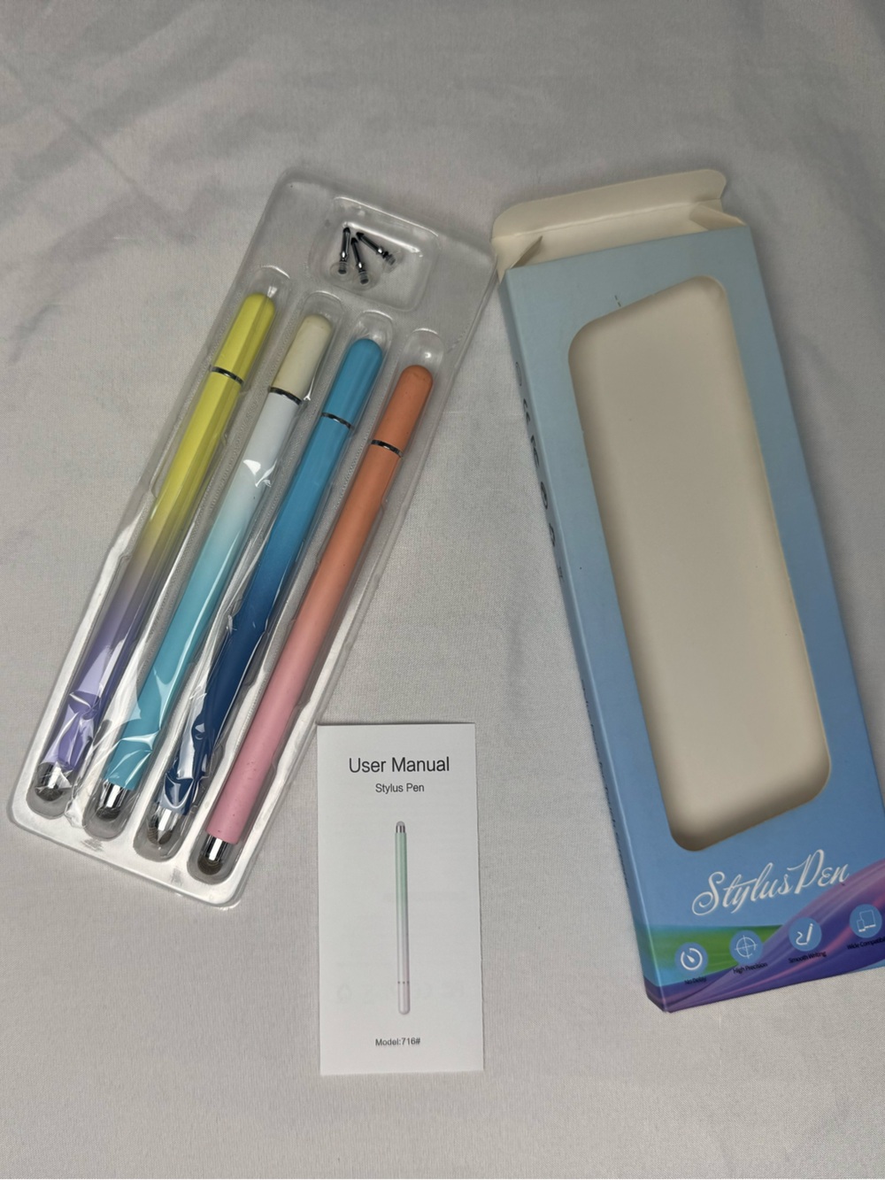 📱 Universal Capacitive Stylus Pen Set of 4 for iPad iPhone Android Tablets